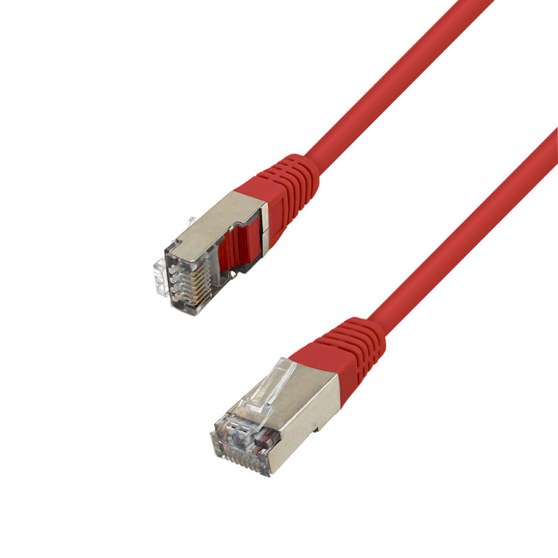 Câble réseau RJ45 Cat. 6 100% cuivre blindé FTP rouge 7.50m AVETIC.fr