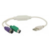 Adaptateur USB A M / 2 x PS/2 (mini-DIN 6) F sachet