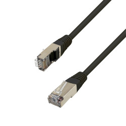 Câble réseau RJ45 Cat. 6 100% cuivre blindé FTP noir 7.50m