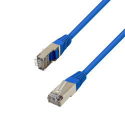 Câble réseau RJ45 Cat. 6a 100% cuivre S/FTP LSOH bleu 0.50m