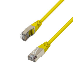Câble réseau RJ45 Cat. 6a 100% cuivre S/FTP LSOH jaune 0.50m
