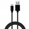 Câble USB C 3.1 vers USB A 3.0 Charge et transfert données 2,00m Noir
