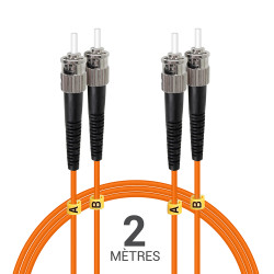 Jarretière optique Multim OM1 62.5/125 duplex Zipp orange ST/ST 2.00m
