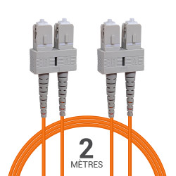 Jarretière optique Multim OM1 62.5/125 duplex Zipp orange SC/SC 2.00m