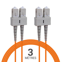 Jarretière optique Multim OM1 62.5/125 duplex Zipp orange SC/SC 3.00m