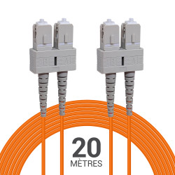 Jarretière optique Multim OM2 50/125 duplex Zipp orange SC/SC 20.00m