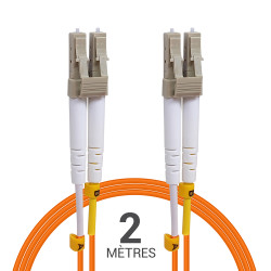 Jarretière optique Multim OM2 50/125 duplex Zipp orange LC/LC 2.00m