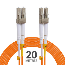 Jarretière optique Multim OM2 50/125 duplex Zipp orange LC/LC 20.00m