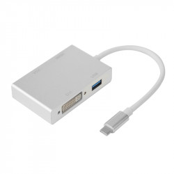 Adaptateur USB 3.1 Type C mâle à HDMI/VGA/DVI/USB 3.0 femelle 0.15m