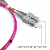 Câble fibre optique 1 m OM4 SC/SC rose 50/125 duplex multimode 