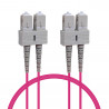 Câble fibre optique 1 m OM4 SC/SC rose 50/125 duplex multimode 