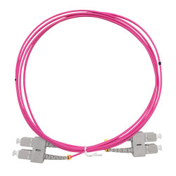Câble fibre optique 2 m OM4 SC/SC rose 50/125 duplex multimode 