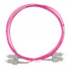 Câble fibre optique 2 m OM4 SC/SC rose 50/125 duplex multimode 