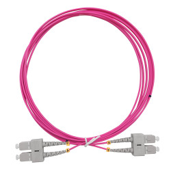 Câble fibre optique 3 m OM4 SC/SC rose 50/125 duplex multimode