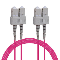 Câble fibre optique 3 m OM4 SC/SC rose 50/125 duplex multimode