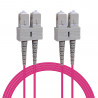 Câble fibre optique 3 m OM4 SC/SC rose 50/125 duplex multimode