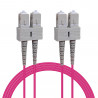 Câble fibre optique 3 m OM4 SC/SC rose 50/125 duplex multimode
