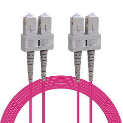 Câble fibre optique 5 m OM4 SC/SC rose 50/125 duplex multimode