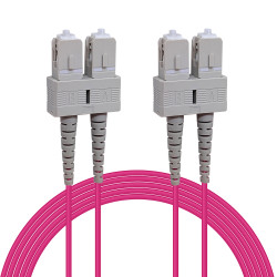 Câble fibre optique 5 m OM4 SC/SC rose 50/125 duplex multimode