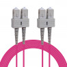 Câble fibre optique 10 m OM4 SC/SC rose 50/125 duplex multimode 