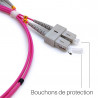 Câble fibre optique 20 m OM4 SC/SC rose 50/125 duplex 