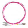 Câble fibre optique 1 m OM4 SC/LC rose 50/125 duplex multimode 