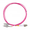 Câble fibre optique 2 m OM4 SC/LC rose 50/125 duplex multimode 