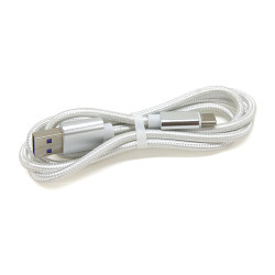 Câble USB-C vers USB Charge et transfert données nylon tressé 1m Blan