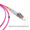 Câble fibre optique 1 m OM4 LC/LC rose 50/125 duplex multimode 