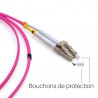 Câble fibre optique 2 m OM4 LC/LC rose 50/125 duplex multimode 