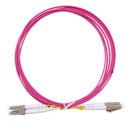 Câble fibre optique 3 m OM4 LC/LC rose 50/125 duplex multimode 