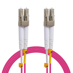Câble fibre optique 3 m OM4 LC/LC rose 50/125 duplex multimode 