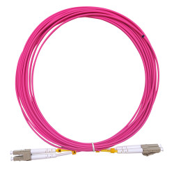 Câble fibre optique 5 m OM4 LC/LC rose 50/125 duplex multimode 