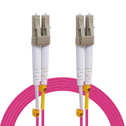 Câble fibre optique 5 m OM4 LC/LC rose 50/125 duplex multimode 