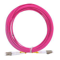 Câble fibre optique 10 m OM4 LC/LC rose 50/125 duplex multimode 