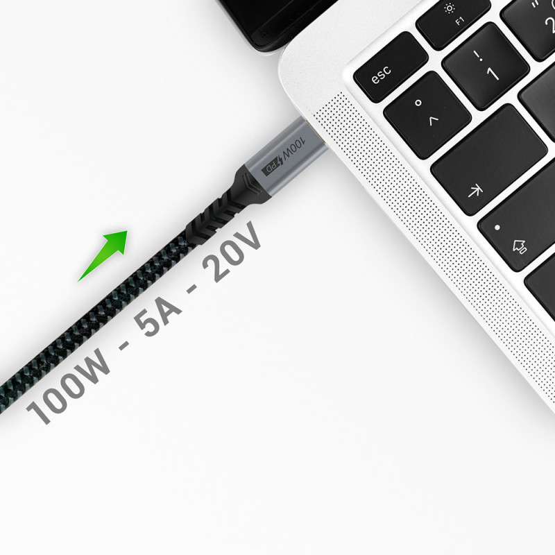 Câble USB-C 3.1 Gen 2 Tressé 3m - 100W Charge Rapide Transfert Données 10 Gbit Câble USB-C 3.1 Gen 2 Tressé 3m - 100W Charge Rapide Transfert Données 10 Gbit