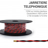 Jarretière Téléphoniques 5/10EME Noir / Rouge 100 m 2 fils cuivre