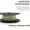 Jarretière Téléphoniques 5/10EME Jaune / Bleu 100 m 2 fils cuivre