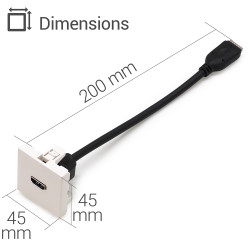 Plastron HDMI 45x45 femelle femelle câblé