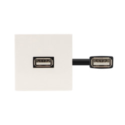 Plastron USB-A 45x45 femelle femelle câblé