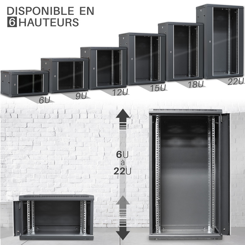Coffret réseau ESTAP EUROLINE 12U 19 ''/ 600 x 600 mm prix tunisie