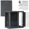 Coffret Armoire Réseau 19 pouces 12U 600 x 450 x 635 Noir