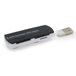 Lecteur cartes mém USB2.0 SD/SDHC/Mini SD/T Flach/M2/MMC/XD noir