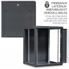 Coffret Armoire Réseau 19 pouces 15U 600 x 600 x 769mm Noir