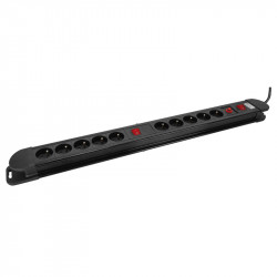 Multiprise parasurtenseur double interrupteurs 10 prises 1.50m