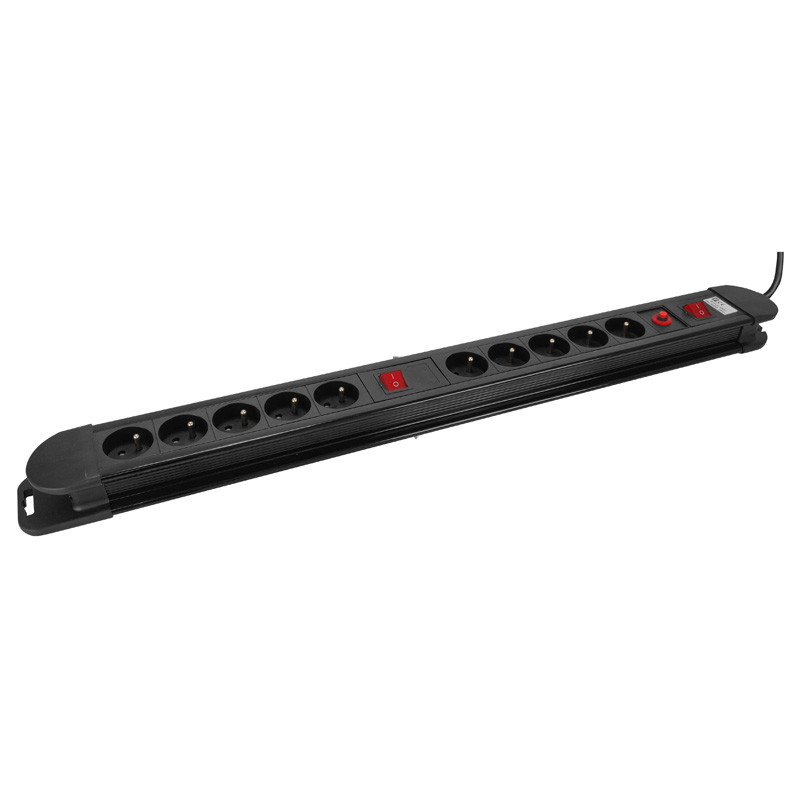 Multiprise parasurtenseur double interrupteurs 10 prises 1.50m