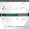 Multiprise parasurtenseur 10 prises avec 2 interrupteurs câble 1,50m