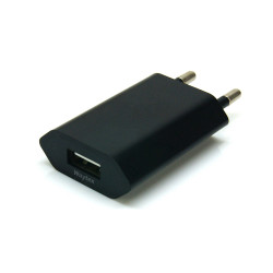 Chargeur secteur USB compact 1A noir blister Waytex