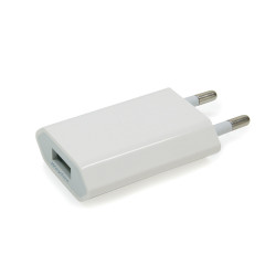 Chargeur secteur USB compact 1A blanc blister Waytex
