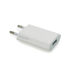 Chargeur secteur USB compact 1A blanc sachet
